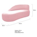 Ver imagem 3 de Kit Divã Luna 185cm Lado Esquerdo e 01 Poltrona Base de Ferro Preto Suede Rosa Bebe