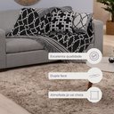 Ver imagem 7 de Kit Xale para Sofá Franja Grécia Tecido Jacquard Almofadas Cheias 5 Peças Preto