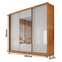 Ver imagem 2 de Guarda Roupa Casal Medelim 3 Portas 8 Gavetas com Espelho Cinamomo Fendi - Novo Horizonte