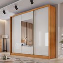 Ver imagem 4 de Guarda Roupa Casal Medelim 3 Portas 8 Gavetas com Espelho Cinamomo Fendi - Novo Horizonte