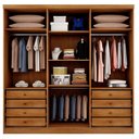 Ver imagem 3 de Guarda Roupa Casal Medelim 3 Portas 8 Gavetas com Espelho Cinamomo Fendi - Novo Horizonte