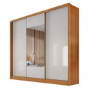 Ver imagem 1 de Guarda Roupa Casal Medelim 3 Portas 8 Gavetas com Espelho Cinamomo Fendi - Novo Horizonte