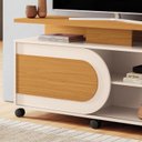 Ver imagem 6 de Rack para Sala Bancada 136cm Portas Deslizante e Rodizios Olina Cinamomo/Off White H01- D'Rossi
