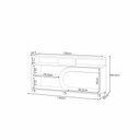 Ver imagem 5 de Rack para Sala Bancada 136cm Portas Deslizante e Rodizios Olina Cinamomo/Off White H01- D'Rossi