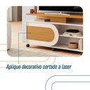 Ver imagem 4 de Rack para Sala Bancada 136cm Portas Deslizante e Rodizios Olina Cinamomo/Off White H01- D'Rossi