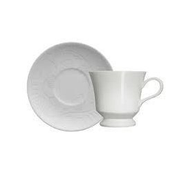 Conjunto 6 Xícaras de Chá com Pires Folk Germer - Branco - UN - 1