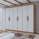 Ver imagem 1 de Guarda-roupa Casal Aurora 6 Portas 2 Gavetas Marrocos/off White - Panorama Móveis