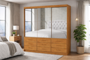 Ver imagem 2 de Guarda Roupa 9 Gavetas 3 Portas Espelhado Sunset-grand Line