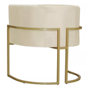 Ver imagem 3 de Kit 2 Poltronas Decotativas Base Metal Gold para Sala Jantar Estar Recepção Clínica Consultório Bege