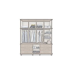 Guarda Roupa Londres Triplex 4 Portas 6 Gavetas com Maleiro Luapa Móveis - 2
