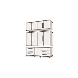 Guarda Roupa Londres Triplex 4 Portas 6 Gavetas com Maleiro Luapa Móveis - 3
