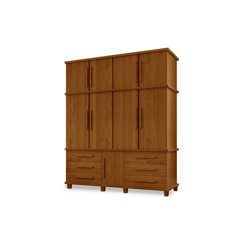 Guarda Roupa Londres Triplex 4 Portas 6 Gavetas com Maleiro Luapa Móveis