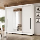 Ver imagem 1 de Roupeiro Valência 3 Portas Correr com Espelho 217x213cm Branco 240854