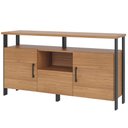 Ver imagem 1 de Aparador Buffet para Sala de Jantar 2 Portas Industrial Marion D03 Freijó Preto Fosco - Lyam Decor