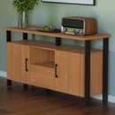 Ver imagem 2 de Aparador Buffet para Sala de Jantar 2 Portas Industrial Marion D03 Freijó Preto Fosco - Lyam Decor