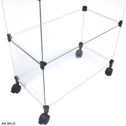 Balcão de Atendimento Modulado em Vidro com Rodízios - 0,60 x 1,00 x 0,30 - 4