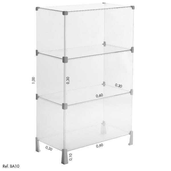 Balcão de Atendimento Modular em Vidro - 0,60 x 1,00 x 0,30