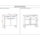Ver imagem 2 de Balcão Cozinha 90cm 2 Portas e 2 Gavetas Off White