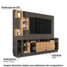 Rack com Painel Heitor para Tv de 65 Pol Titânio Carvalho - 4