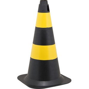 Cone sinalização 50cm preto/amararelo polietileno - Vonder