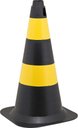 Ver imagem 1 de Cone sinalização 50cm preto/amararelo polietileno - Vonder