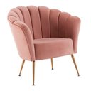 Ver imagem 1 de Poltrona Pétala Veludo Rosa Base Aço Dourado - Daf Mobiliário
