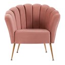 Ver imagem 3 de Poltrona Pétala Veludo Rosa Base Aço Dourado - Daf Mobiliário