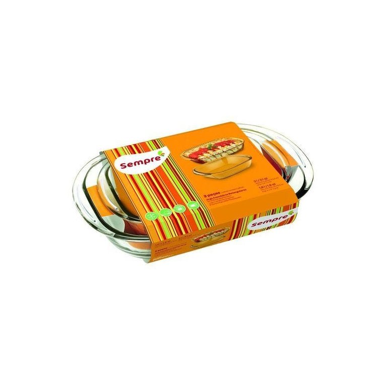 Conjunto 2 Assadeiras Sempre - VIDRO - UN