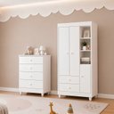 Ver imagem 1 de Quarto de Bebê com Guarda Roupa 3 Portas e Cômoda 100% MDF Encanto