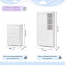 Ver imagem 3 de Quarto de Bebê com Guarda Roupa 3 Portas e Cômoda 100% MDF Encanto