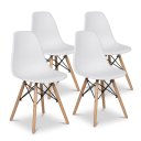 Ver imagem 1 de Kit 4 Cadeiras de Jantar Charles Eames Eiffel Base Madeira