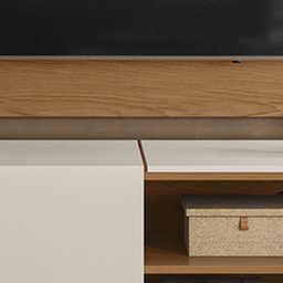 Painel para Tv Maia com Rack Aldan - Colibri Móveis - Freijó/off White - 4