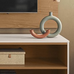 Painel para Tv Maia com Rack Aldan - Colibri Móveis - Freijó/off White - 5