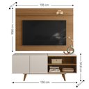 Ver imagem 6 de Painel para TV Maia até 47 com Rack Aldan Freijó/Off White Colibri Decor
