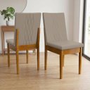 Ver imagem 1 de Kit 6 Cadeiras Madeira Maciça Estofada Bordada Confortável Reforçada Dakota