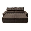 Ver imagem 5 de Sofá Retrátil e Reclinável 2,15m Cama inBox Big Puffer com SoftGel D40 Velupluma Café