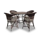 Ver imagem 1 de Conjunto de Mesa Fibra Sintética Arcobalena - 4 Poltronas + 1 Mesa - Tecido Duna Fendi