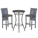 Ver imagem 1 de Mesa Bistro e 2 Banquetas Roma Preta Corda Náutica 11 Prata