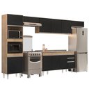 Ver imagem 1 de Armário de Cozinha Modulada 5 Peças CP16 Balcão sem Tampo Castanho/Preto - Lumil Lumil Móveis