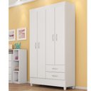 Ver imagem 2 de Guarda Roupa Roupeiro 4 Portas Júpiter Infantil/Juvenil Branco/Rosa - Bela Móveis