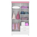 Ver imagem 3 de Guarda Roupa Roupeiro 4 Portas Júpiter Infantil/Juvenil Branco/Rosa - Bela Móveis