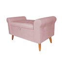 Ver imagem 2 de Recamier Bau Rio 120cm Solteiro Suede Madeira Rose Inova Decor