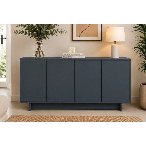 Buffet Aparador 4 Portas Moderno 120cm Azul Ardósia