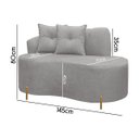 Ver imagem 6 de Sofá Namoradeira Orgânico Grécia 2 Lugares 145cm Bouclê:bouclê Cinza