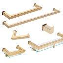 Ver imagem 1 de Kit de Acessórios para Banheiro com 6 Peças em Aço Inox Dourado Linha Larissa