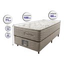Ver imagem 2 de Cama Box Solteiro Colchão Euro + Box 88x188x71 Molas Ensacadas Cama inBox Ocean Bege