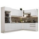 Ver imagem 3 de Armário de Cozinha Completa de Canto 100% MDF 479cm Frentes Branco Brilho Acordes Madesa 03