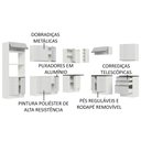 Ver imagem 5 de Armário de Cozinha Completa de Canto 100% MDF 479cm Frentes Branco Brilho Acordes Madesa 03