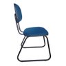 Cadeira de Escritório Secretária - Pés Ski - Tecido J.Serrano Azul/Preto 1010 - 3