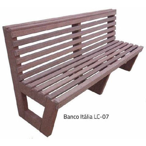 Banco Namoradeira Itália em Madeira Plástica Ripado 3 Lugares 150cm Lanci/ Lc-07